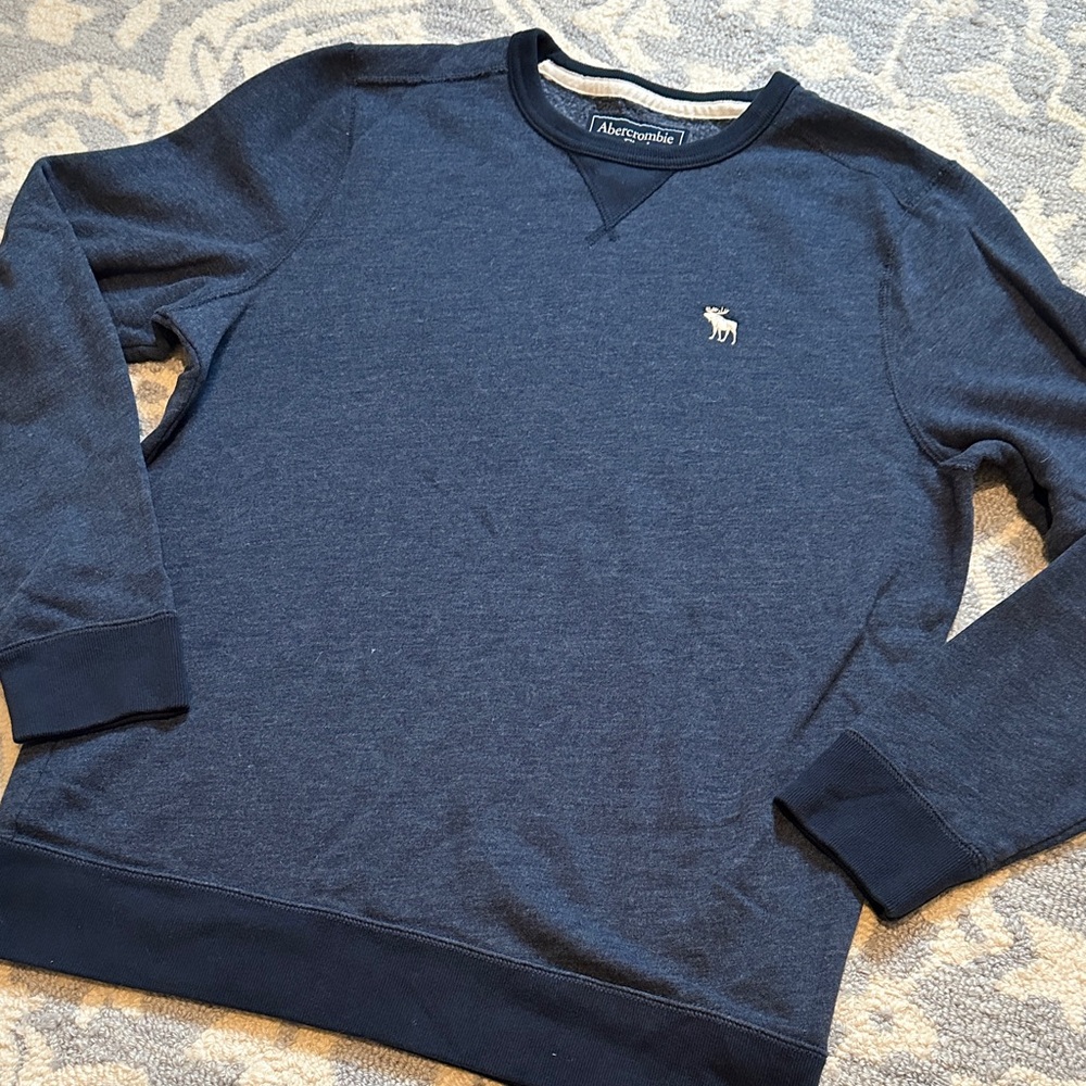 Abercrombie & Fitch Men's Dark Blue Crewneck Sweater